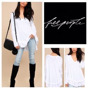 Free People White Laguna Thermal Top